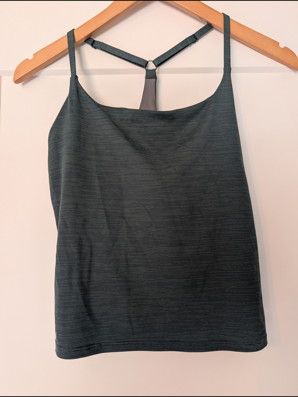 Outdoor Voices Racerback Cropped Tank in Deep Teal Built In Bra